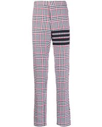 Thom Browne - 4-bar Prince Of Whales Check Frayed Chinos - Lyst