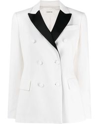 P.A.R.O.S.H. - Satin-lapel Double-breasted Blazer - Lyst