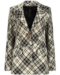 Ellery - Check-Pattern Jewel-Button Jacket - Lyst