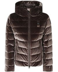 Blauer - Quilted Velvet-Effect Jacket - Lyst