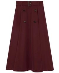 Burberry - Tropische Gabardine Trench Midi-Rok - Lyst