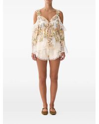 CAMILLA - Pantalones Cortos Con Ribete De Encaje Floral - Lyst