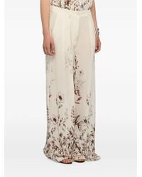 Semicouture - Angeline Floral-Print Palazzo Pants - Lyst