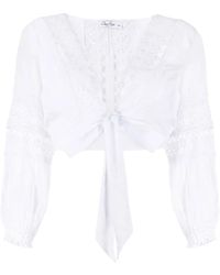 Charo Ruiz - Blouse Nouée Vania À Détails En Dentelle - Lyst