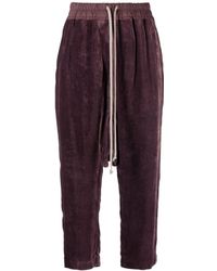Rick Owens - Drop-crotch Velour Cropped Trousers - Lyst
