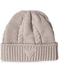 Prada - Bonnet En Maille - Lyst