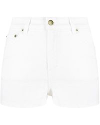 Twin Set - Jeans-Shorts mit Logo-Stickerei - Lyst