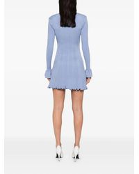 knee length dresses for ladies SELF PORTRAIT Blue Sequin Knit Mini Dress main image 1