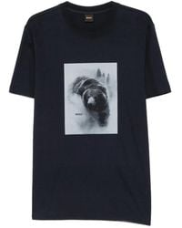 BOSS - Bear-Print T-Shirt - Lyst