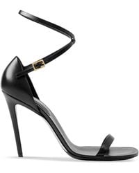Burberry - Calf Leather Stiletto Sandals 100 - Lyst