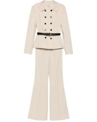 Self-Portrait - Double-Breasted Belted Jumpsuit - Lyst