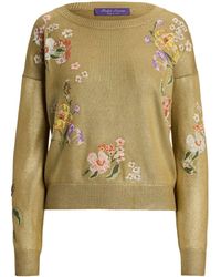 Ralph Lauren Collection - Floral-embroidered Silk Jumper - Lyst