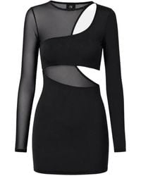 OW Collection - Robe Courte Kari En Résille À Découpes - Lyst