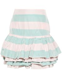 ODEEH - Striped Taffeta Mini Skirt - Lyst