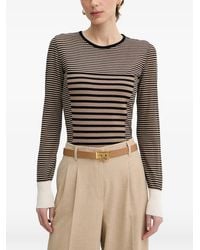 Elisabetta Franchi - Knit Fabric Top With A Mix Of Stripes - Lyst