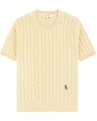 Sporty & Rich - Cable-Knit Embroidered-Logo T-Shirt - Lyst