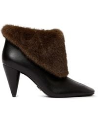 Stella McCartney - Mink Trim Ankle Boots - Lyst