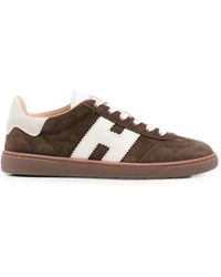 Hogan - Cool Logo-Patch Leather Sneakers - Lyst
