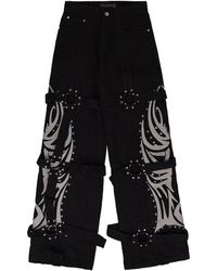 Who Decides War - Bondage Jeans Met Logo - Lyst