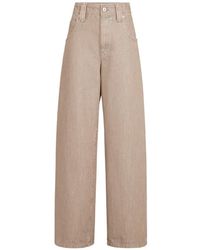 Brunello Cucinelli - Lamé-Denim Baggy Trousers With Monili - Lyst