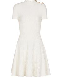 Balmain - Textured -Knit Flared Mini Dress - Lyst
