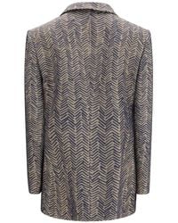 Giorgio Armani - Single-Breasted Chevron-Pattern Jacquard Blazer - Lyst