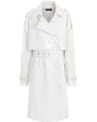 Dolce & Gabbana - Belted Patent-finish Trench Coat - Lyst