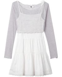 B+ AB - Lace-Detail Sleeveless Mini Dress - Lyst