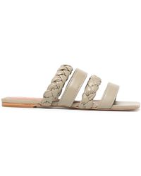 Vicenza Woven Leather Sandals - Gray