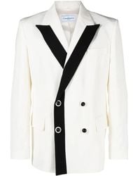 CASABLANCA - Contrast-Lapel Double-Breasted Blazer - Lyst