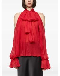 Atu Body Couture - Cold-Shoulder Pussy-Bow Blouse - Lyst