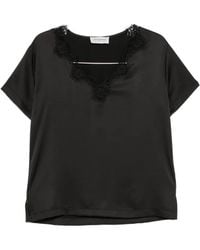 ERMANNO FIRENZE - V-Neck Lace-Trim Top - Lyst