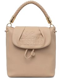 Love Moschino - Logo-Embossed Braided-Handle Backpack - Lyst