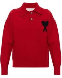 Ami Paris - Ami De Coeur Langarm-Polo-Pullover - Lyst