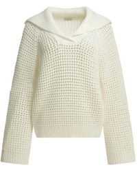 Brunello Cucinelli - Pull En Maille Ajourée À Col Marin - Lyst