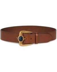 Etro - Leather Belt With Jewel Buckle - Lyst
