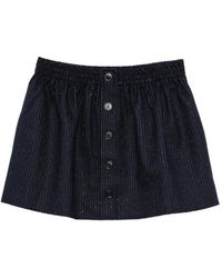 Maje - Striped Button-Front Mini Skirt - Lyst