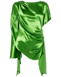 Erika Cavallini Semi Couture - Draped Asymmetric Blouse - Lyst