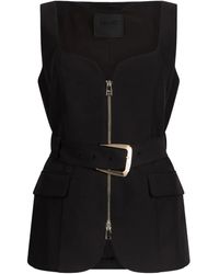 Liu Jo - Sweetheart-Neckline Belted Waistcoat - Lyst