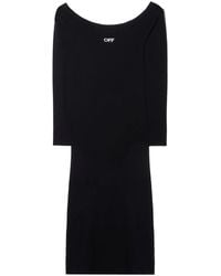 Off-White c/o Virgil Abloh - Off- Logo Off Ml Knitted Dress - Lyst