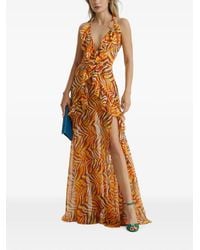 CuAnna - Luna Ruffled Zebra-Print Maxi Dress - Lyst