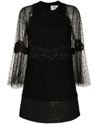 Valentino Garavani - Floral Lace Embellished Dress - Lyst