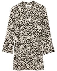 Ba&sh - Vestido Perla Estampado Con Cuello En V - Lyst
