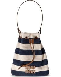 Miu Miu - Striped Bucket Bag - Lyst