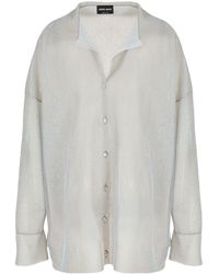 Giorgio Armani - Iridescent Semi-sheer Shirt - Lyst