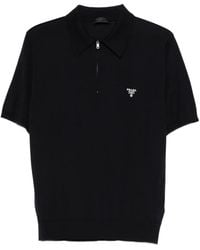 Prada - Zip-Fastening Polo Shirt - Lyst