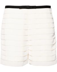 Edward Achour Paris - Bow-Detail Pleated Shorts - Lyst
