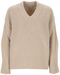 Agnona - V-Neck Chunky-Knit Sweater - Lyst