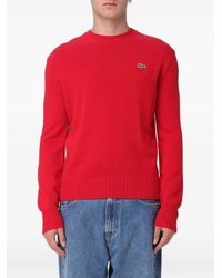 Lacoste - Jersey De Punto Con Parche Del Logo Y Cuello Redondo - Lyst
