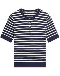 Tommy Hilfiger - Striped Button-Up T-Shirt - Lyst